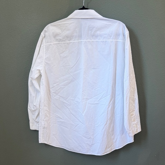 Lafayette 148 New York Bohemian Bloom Embroidered Poplin Tunic Shirt Sz S - Picture 5 of 9